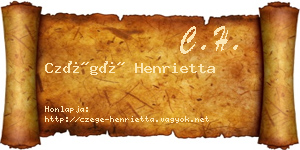 Czégé Henrietta névjegykártya