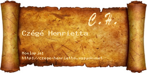 Czégé Henrietta névjegykártya