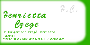 henrietta czege business card