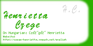 henrietta czege business card